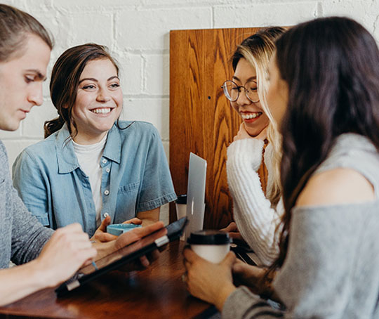 Young people talking