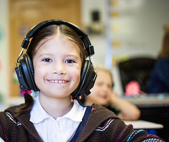 A girl in class